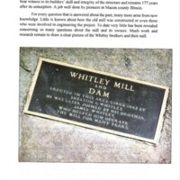 Whitely Mill and Dam Monument