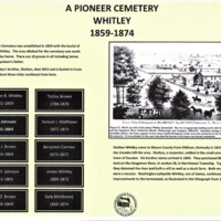 A PIONEER CEMETERY<br />
WHITLEY<br />
1859-1874