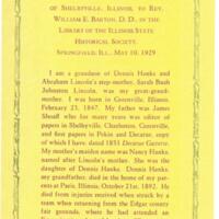 Statement of Thomas Benton Shoaff of Shelbyville, Illinois